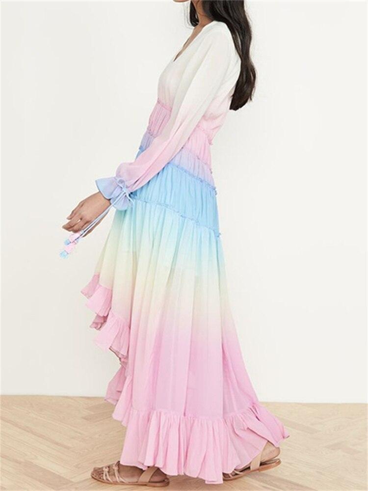 Summer Elegant Bodycon Maxi Dress Y2k Printed Boho Party Club Dresses Sexy Women Robe Femme