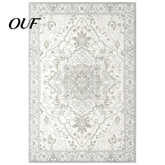 Vintage Ethnic Pattern Floor Decor Area Rug, 6 x 4Ft Living Room Soft Washable Low Pile Non Slip Mats for Persian Style Indoor Carpet with Backing