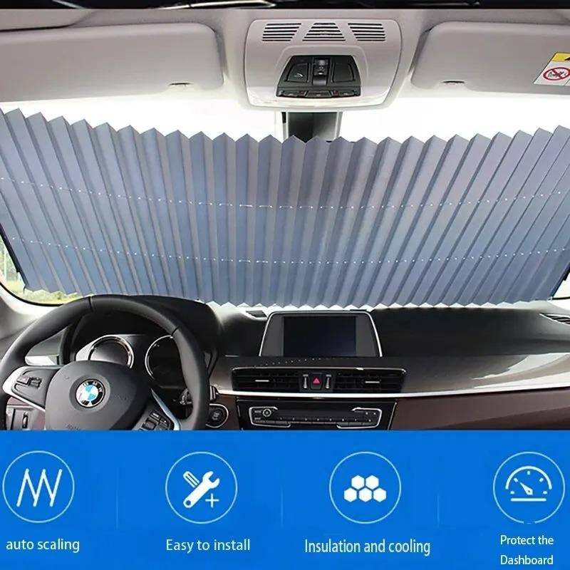 Universal Retractable Car Sunshade UV Protection Foldable Front Rear Window Cover