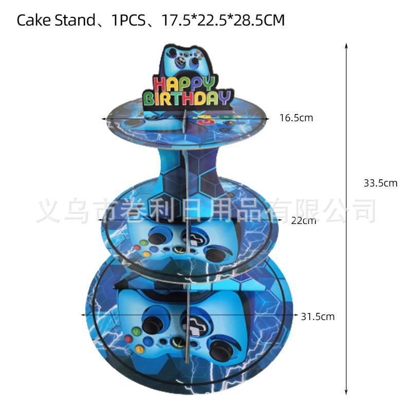 Blue Game Gomeon Party Supplies Birthday Decoration Paper Plate Paper Cup Paper Towel Flag Tableware Set Desktop