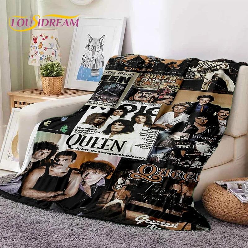 Klassiker Queen-Rockband Freddie Weiche Flanelldecke für Betten Schlafzimmer Sofa Picknick, Überwurfdecke zum Zudecken Outdoor-Freizeit Geschenk