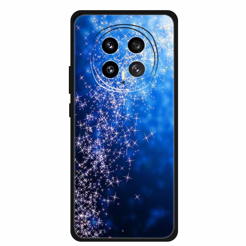 Mobile Phone Protective Case For Honor Magic8 5G Floral Painted Soft Black Silicone Back Cover For Honor Magic 8 2025 Case Funda