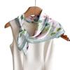 New flower simulation silk scarf women's summer out windproof shawl advanced sense foreign style small square scarf headband scarf