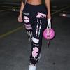 Pantalones de chándal de mujer Moda Estampados Cintura elástica Casual Sueltos Hip Hop Pantalones de baile deportivos