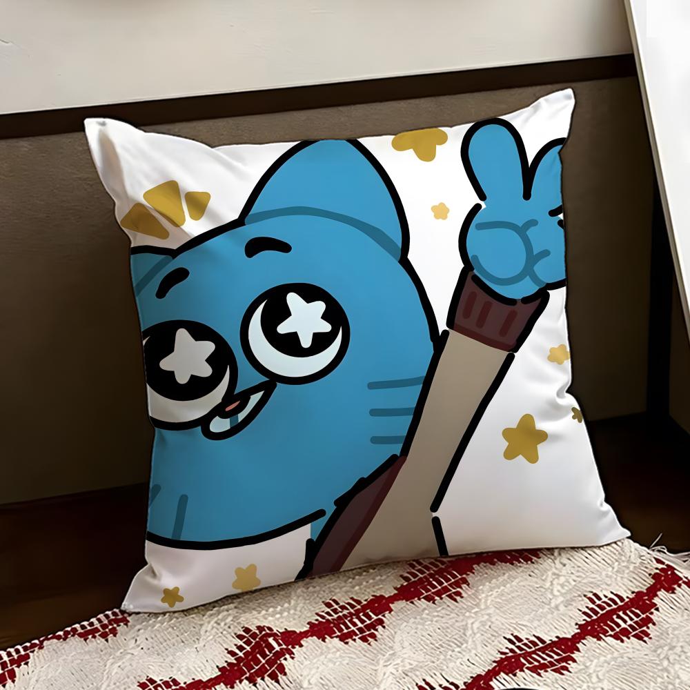 The AAmazing World of GGumball Cushion Cover Reversible Soft Durable Pillow Cover Home Car MultiScene Use for Daily Comfort