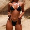 Bikini swimsuit three-point allure sexy adjustable lace-up swimsuit multi-color strap chest pad set