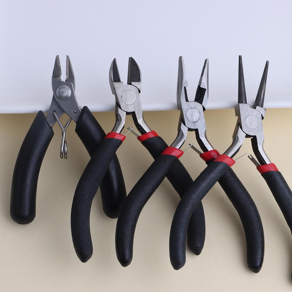Handmade Carbon Steel Jewelry Pliers: Multi-functional Round & Needle Nose Pliers for DIY.