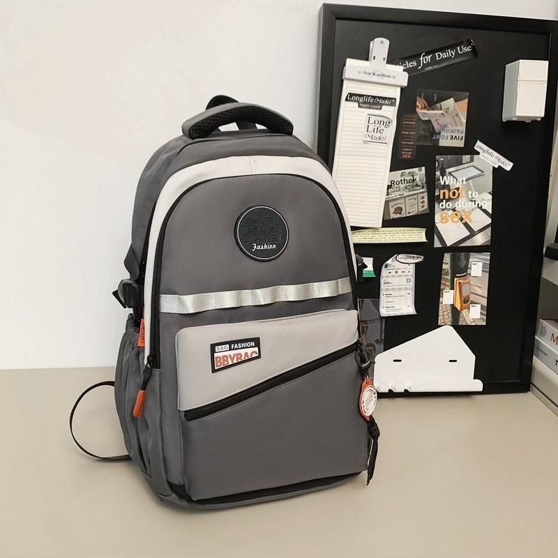 

Stylish Nylon Backpack With Cushion Straps Multi-color Design Large Capacity For Laptops серый