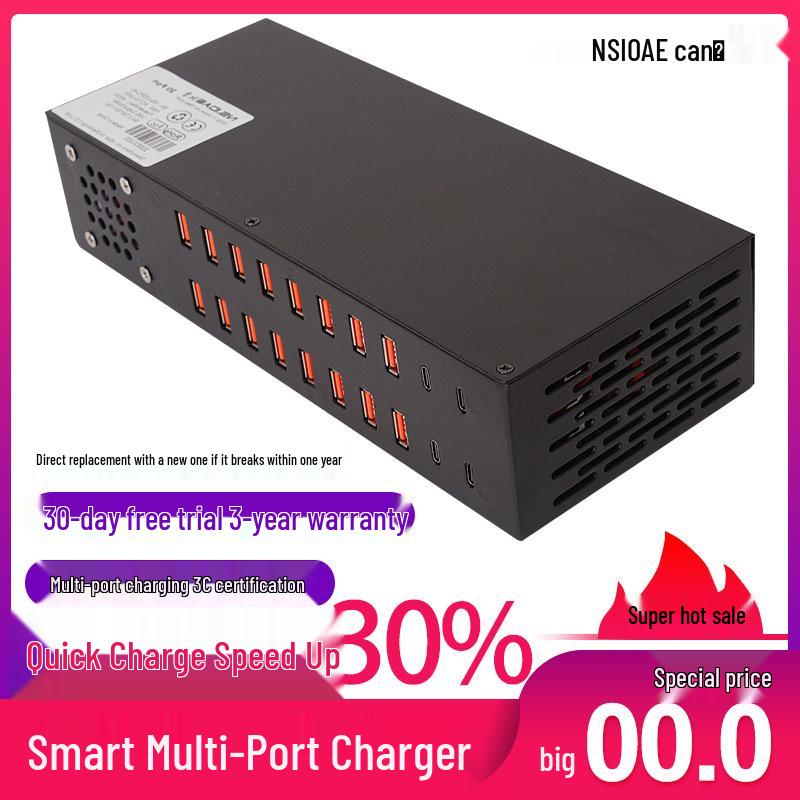 High-Power Multi-Port USB Charger: 8/10/16 Ports for Direct Travel Charging 8-Port Smart Charger
