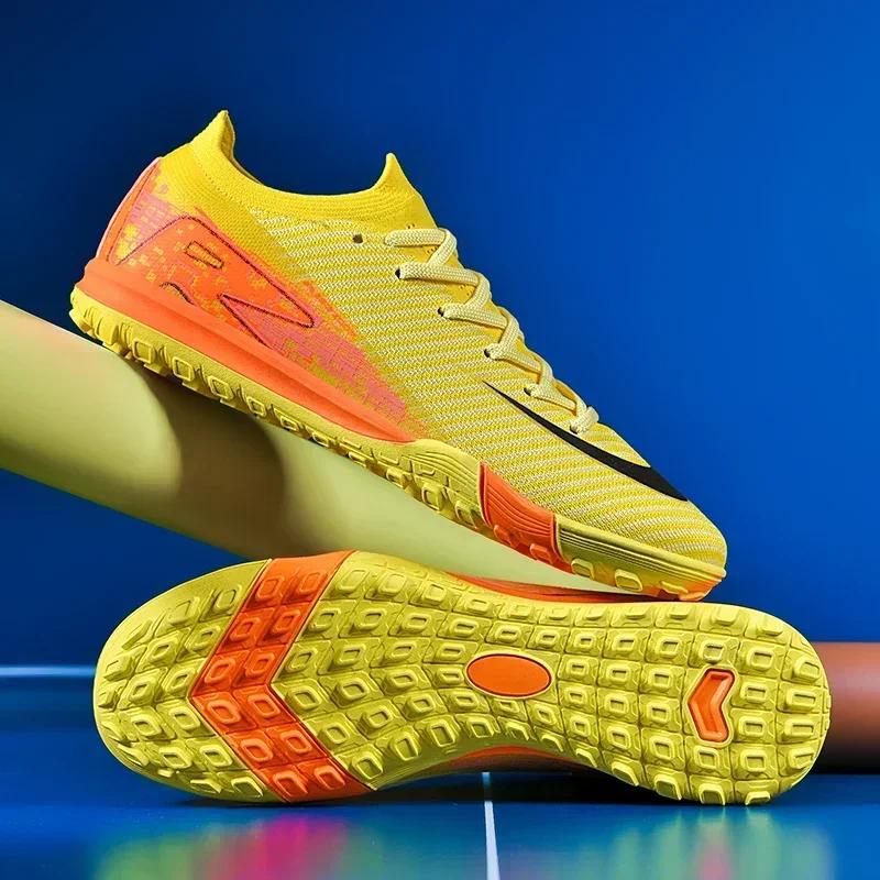 New Men Football Boots Training Cleats Soccer Shoes Adult Outdoor Sport Boys Long Spikes Non Slip Breathable Match Comfortable