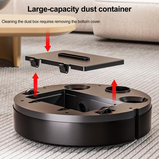 Robot Aspirapolvere Intelligente Avvio con un Click Aspirazione Laterale Funzionamento Silenzioso Scopa Aspirapolvere Mop per Pavimenti Rimozione Polvere Peli Macchie