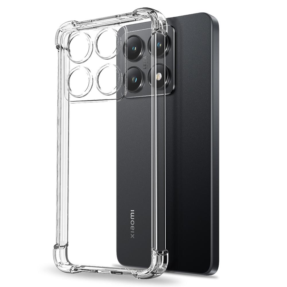 

NORTHJO For Xiaomi 14T Case Four Corner Shockproof TPU Clear Phone Cover with Tempered Glass As Shown A