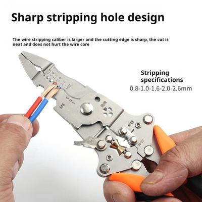 1/2-teiliger 14-in-1-Multifunktions-Abisolierer mit ergonomischem Griff, faltbarem Design, hochpräzisem Abisolierwerkzeug, Kabelschneider