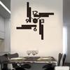 Personalized Diy Wall Clock Entrance Study Room Art Clock Free Punch Clock Nordic Silent 3D Wall Sticker Three-dimensional