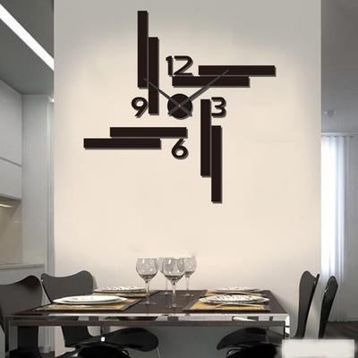 Personalisierte DIY Wanduhr Eingang Arbeitszimmer Kunstuhr Kostenlose Lochfreie Uhr Nordische Stille 3D Wandaufkleber Dreidimensional
