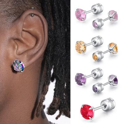 2pcs Double Head Earring Unisex Jewelry Stud Earring Piercing Jewelry 1PC Creative