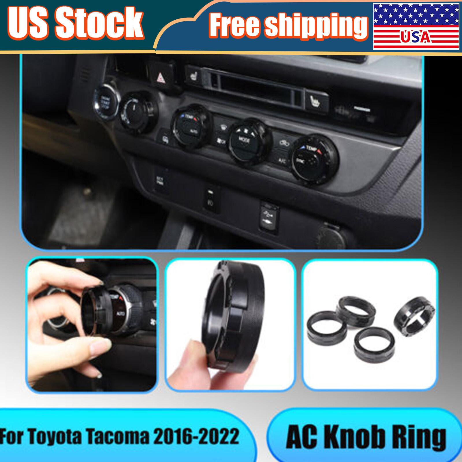 Black Mecha Car AC Climate Control Ring Knob Trim Cover for Toyota Tacoma 16-23