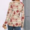 Women's Printed Long Sleeve Shirts Elegant Casual Tops Trendy Shirts Tops