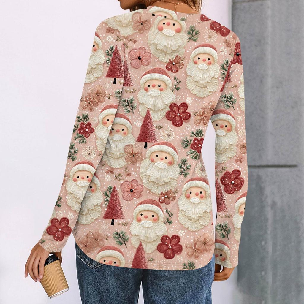Women's Printed Long Sleeve Shirts Elegant Casual Tops Trendy Shirts Tops