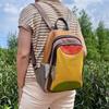 Genuine Leather Women's Patchwork Backpack - European & American Casual Travel Style.