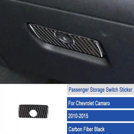 For Chevrolet Camaro 2010-2015 Carbon Fiber Passenger Storage Box Cover Trim