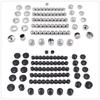Motorcycle Part 77 Piece Black Caps Cover Kit For 04-15 Harley Sportster Engine & Misc Bolt Nut Chrome