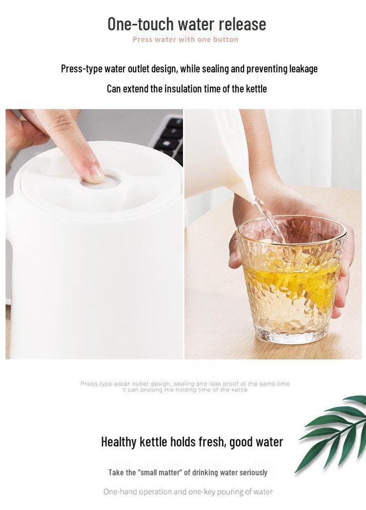 Large Capacity Portable Thermos Flask - Home & Dorm Hot Water Bottle, Teapot & Tea Cup.
