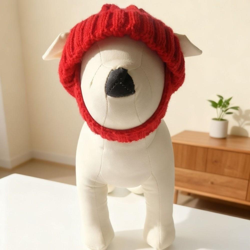 Ear-Exposed Dog Ear Muffs Cozy Warm Earmuffs Headgear Knitted Hat  Winter