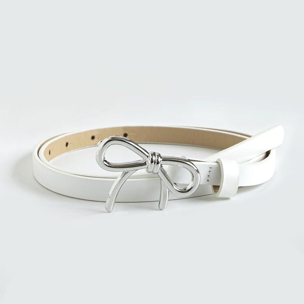 Bow Detail Women Bowknot Buckle Belt Adjustable Thin Belt for Trending Accessory