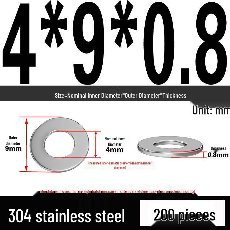Thickened 304 Stainless Steel Flat Washer Spacer (M2-M36)