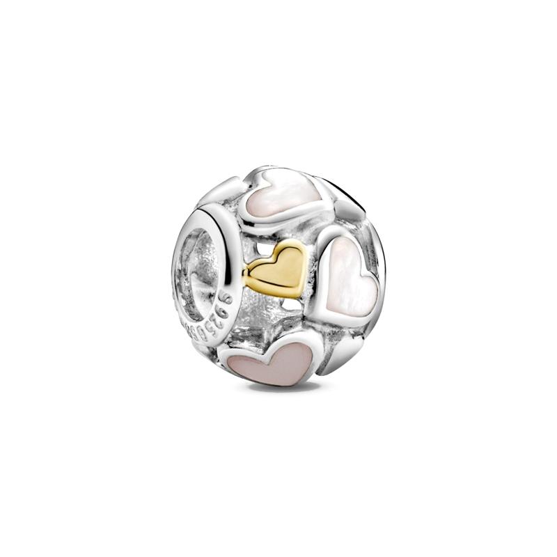 Pandora Luminous Love Charm Delicate Heart Beads Women s Style 791879MOP