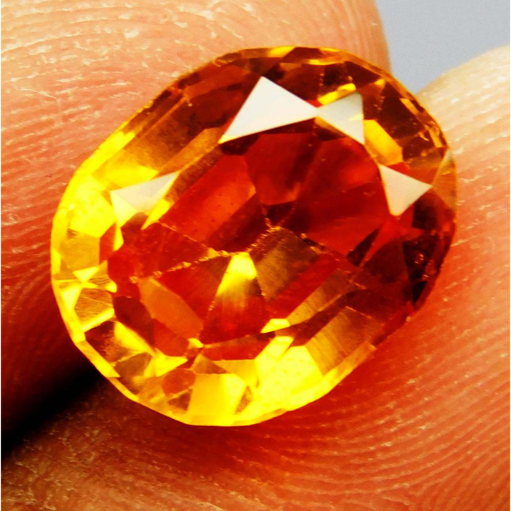 Fire Orange Sapphire 8 Ct Natural Oval Cut Sparkling Tanzania Gems A+