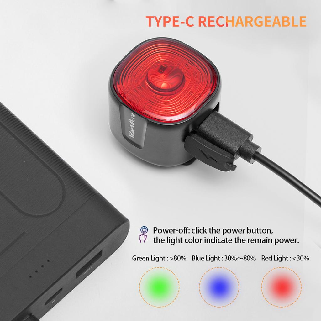 Inteligentne tylne światło roweru ELCYCO, ładowane światła rowerowe 6 trybów światła, wodoodporne światła rowerowe LED IP66, tylne światło roweru Night Rider (Normalna)…