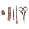 Embroidery Scissors Kit Red Ancient European Retro Style Stainless Steel DIY Sewing Embroidery Scissors Awl Tool Set