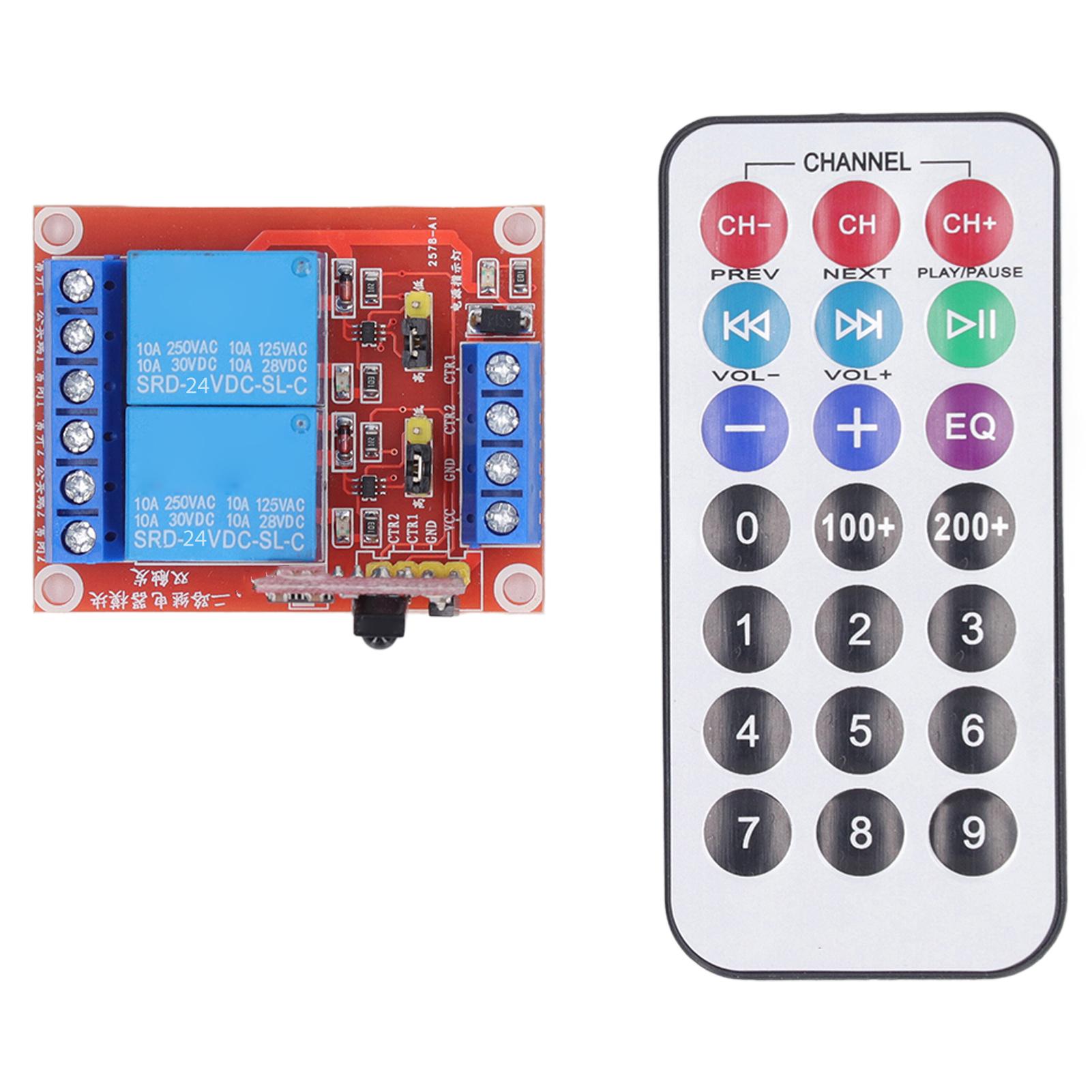

2 Channel Infrared Remote Control Switch Relay Module High Low Bidirectional Trigger Remote Control