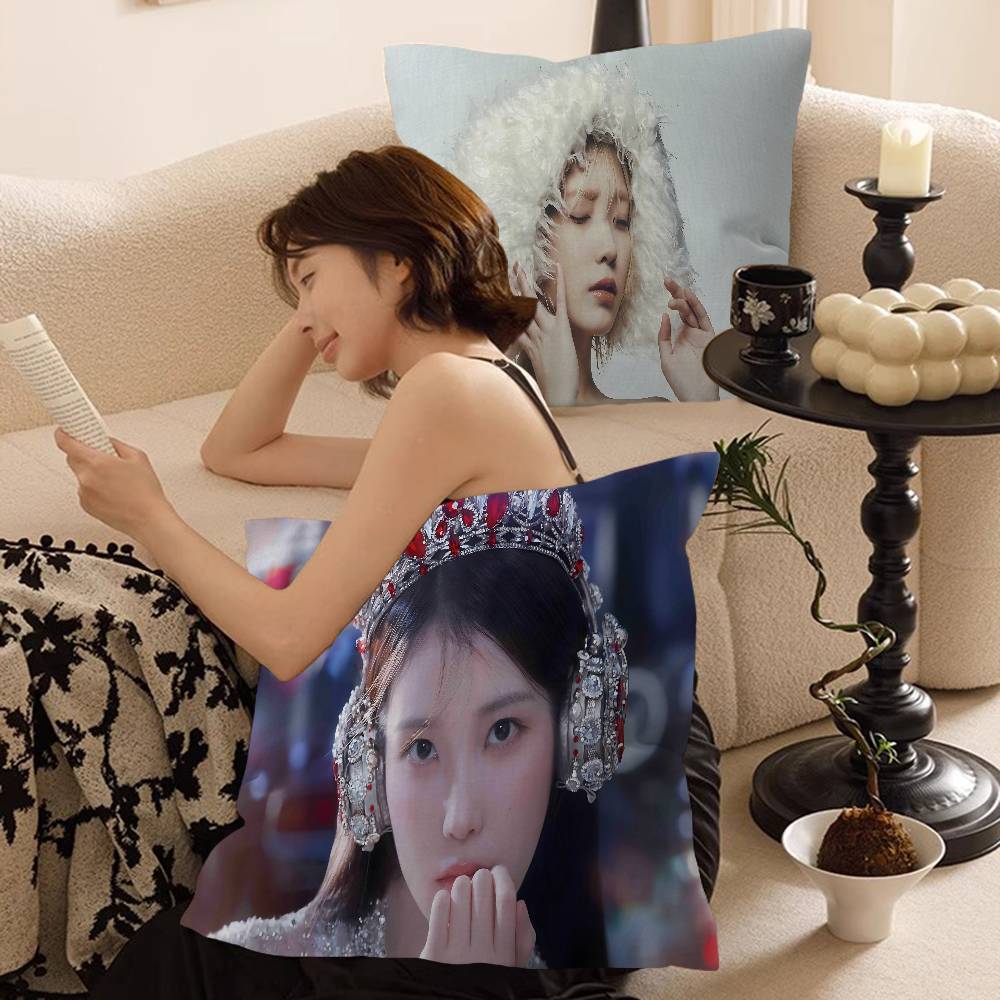 Korean Singer L-Lee J-Ji E-Eun I-IU Cushion Cover Pillowcase Upholstery Sofa Throw Pillow Home Decor Pillowcas