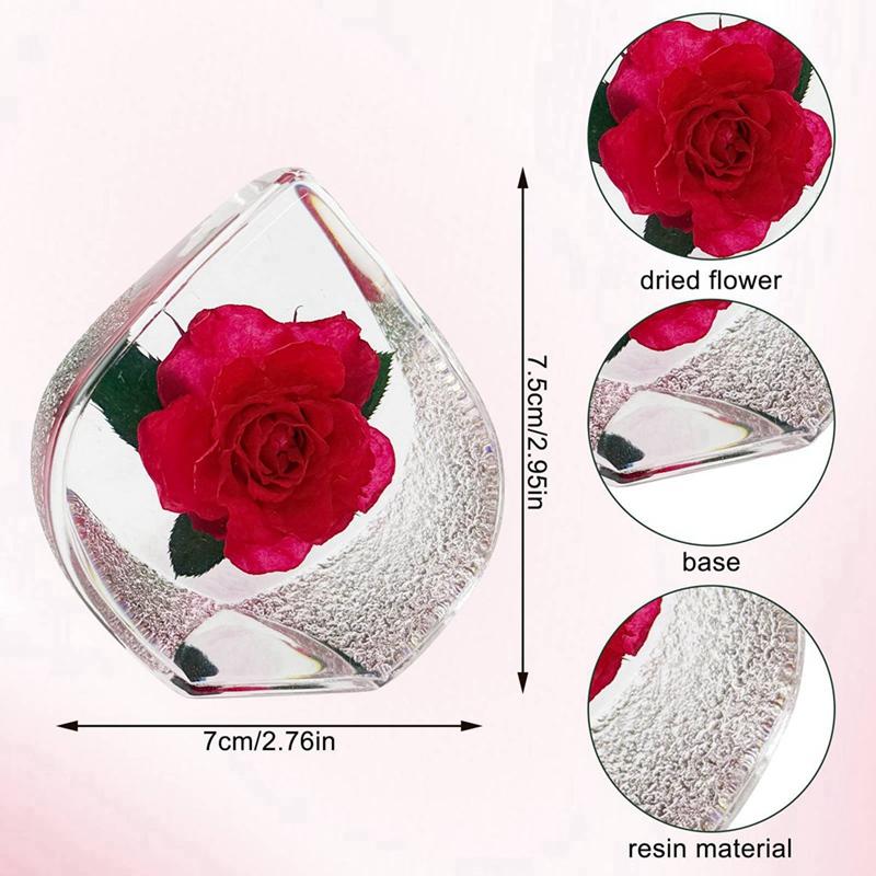 Valentine's Day Glacier Shaped Resin Crystal Rose Ornament