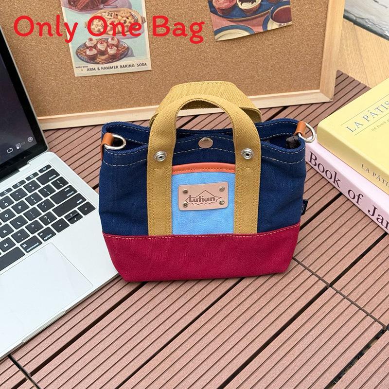 Spring Canvas Bag With Contrast Color Design For Casual Travel And Urban Lifestyle