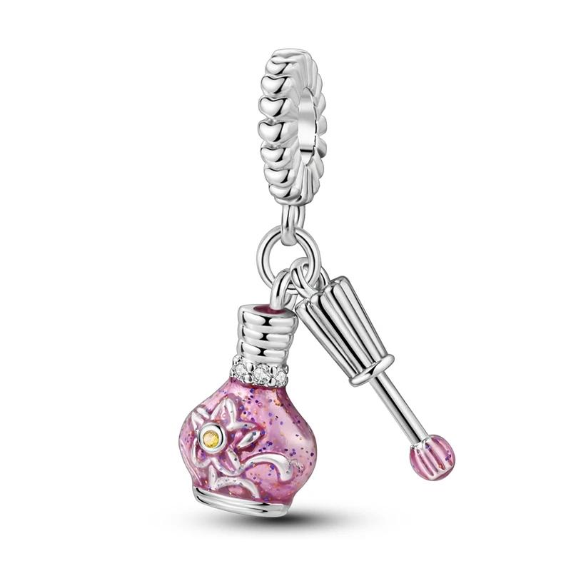 Brand New Copper Metal Sewing Machine Lipstick Couple Series Charm Bead Component Compatible With 4mm Bracelet High Quality Fine Jewelry Charm Bead