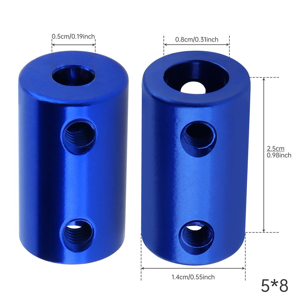 Aluminum Alloy Blue 25mm 1 Inch Rigid Coupling Set for 3D Printer RC Robot Car Model DIY Encoder with Screws Hex Wrench