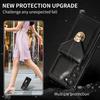 Phone Cover for Samsung Galaxy S23+ PU Leather+TPU Card Holder Kickstand Case with Shoulder Strap