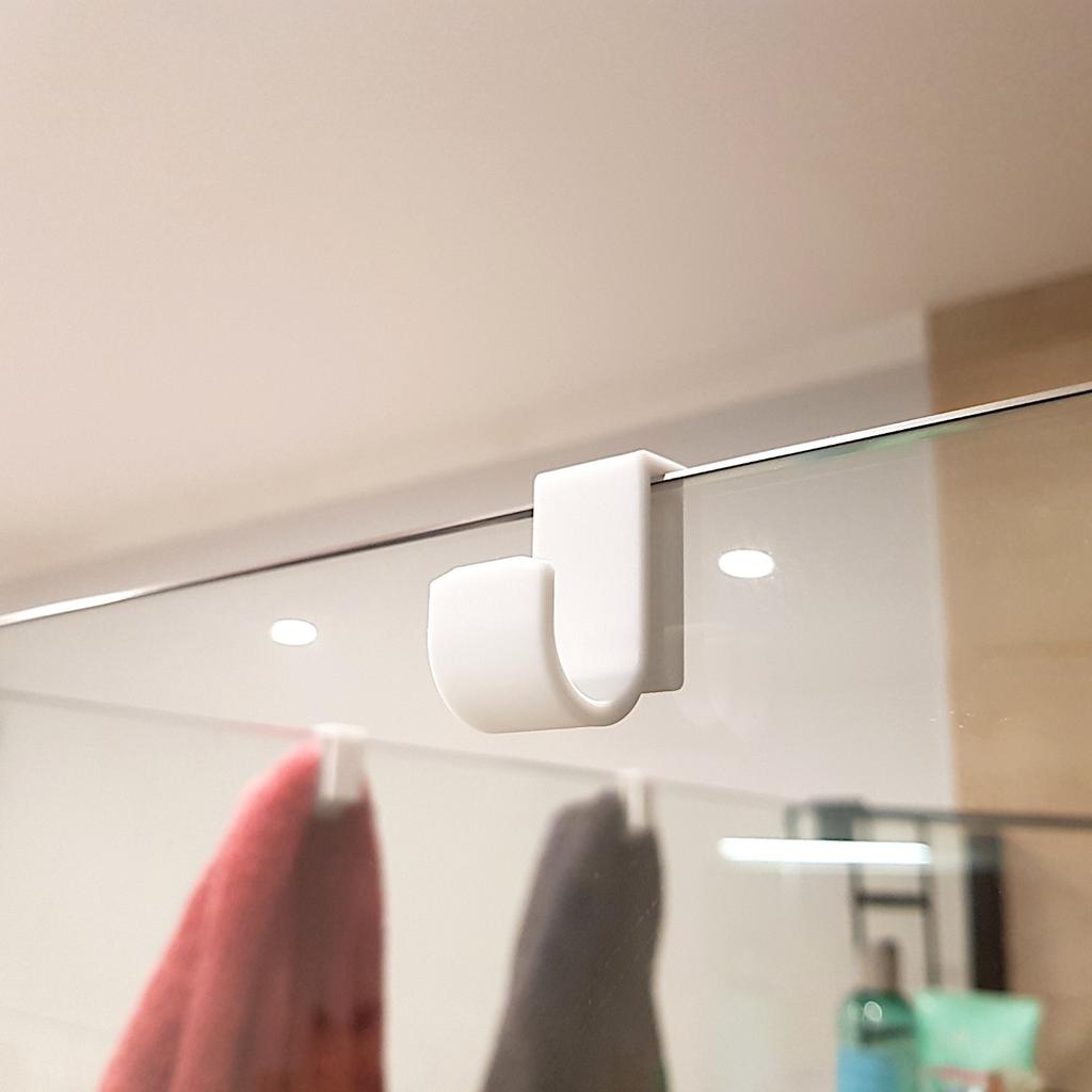Set of 4 Shower Glass Hangers 6mm White