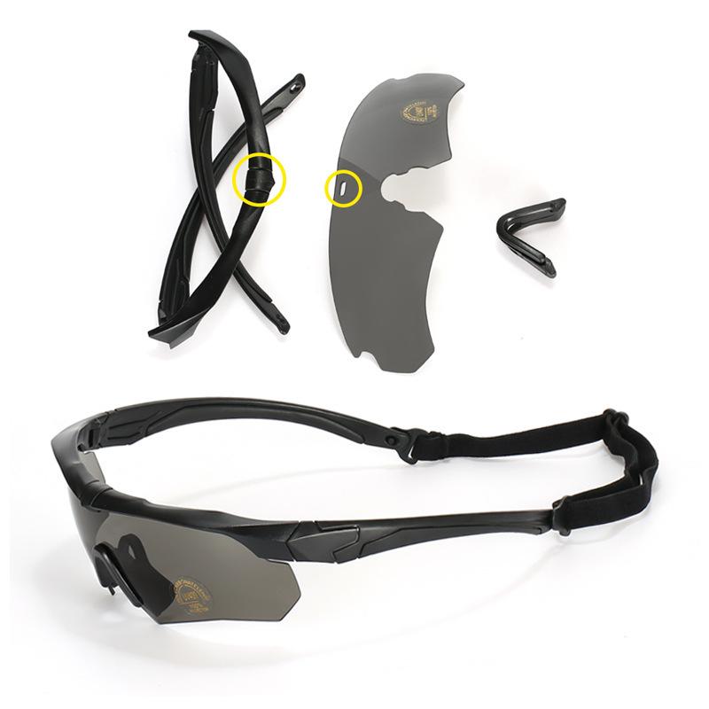 Tactical Goggles CS Airsoft Windproof Shooting Glasses HD 3 Lens Motocross Motorcycle Mountaineering Safe Glasses