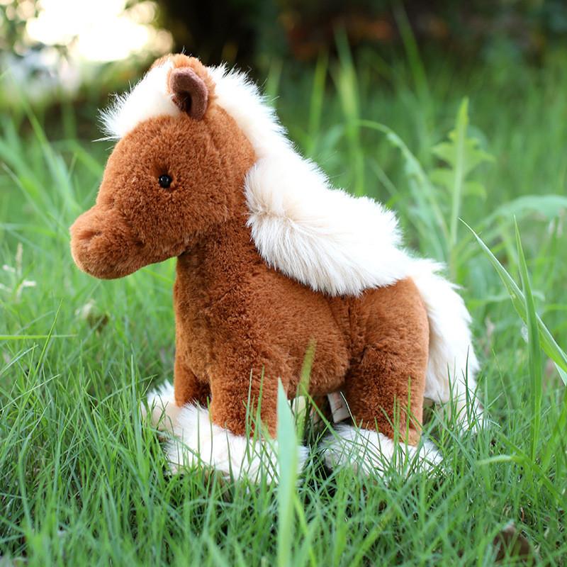 High Quality Plush Animal Horse Doll With Long Fur Ideal For Presents Childrens