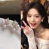 Square Shape Light Luxury Earrings Zircon Pearl High-End Earrings  Women Jewelry