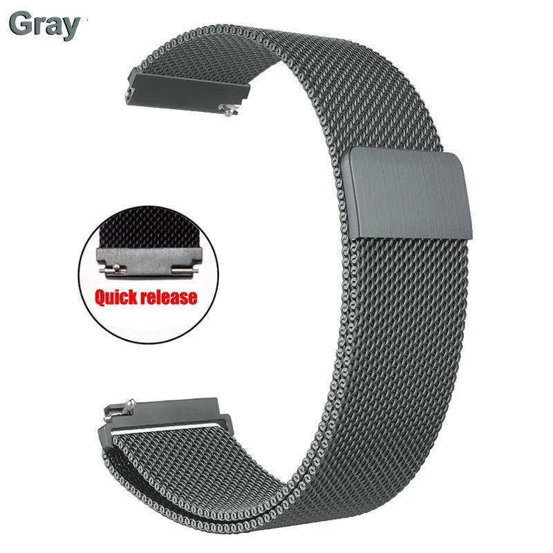 Fivela Magnética Pulseira Milanese de Aço Inoxidável para Samsung Watch4 Huawei GTR2 16mm 18mm 20mm 22mm Acessório de Relógio Casual Fashion