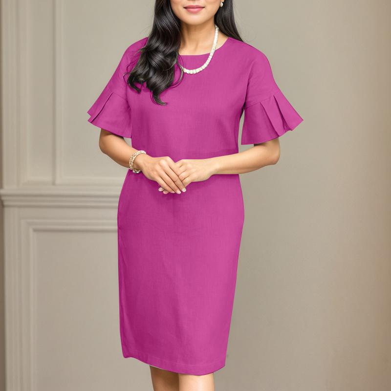 ZANZEA Women Casual Flare Short Sleeve Loose Summer Dress