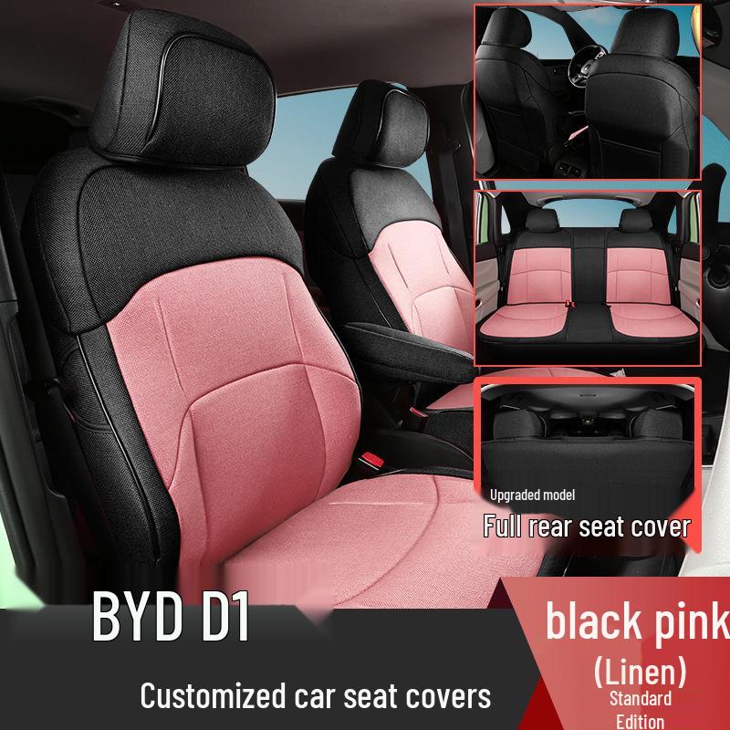 All-Season Linen Car Seat Covers for BYD D1 - Full Coverage