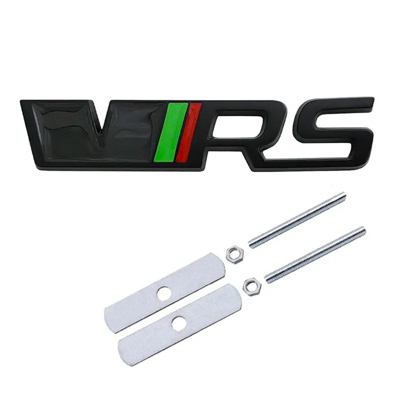 AES1 Alloy Car Front Grille Badge Rear Trunk Sticker Emblem for Skoda VRS Logo Kodiaq Karoq Tour RS Superb Octavia Yeti Fabia Rapid