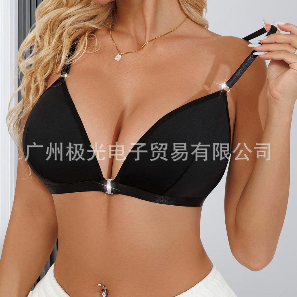 Deep V Front Buckle Wireless Everyday Bra